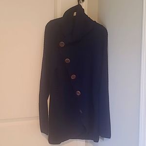 Women's blue waffle sweater.